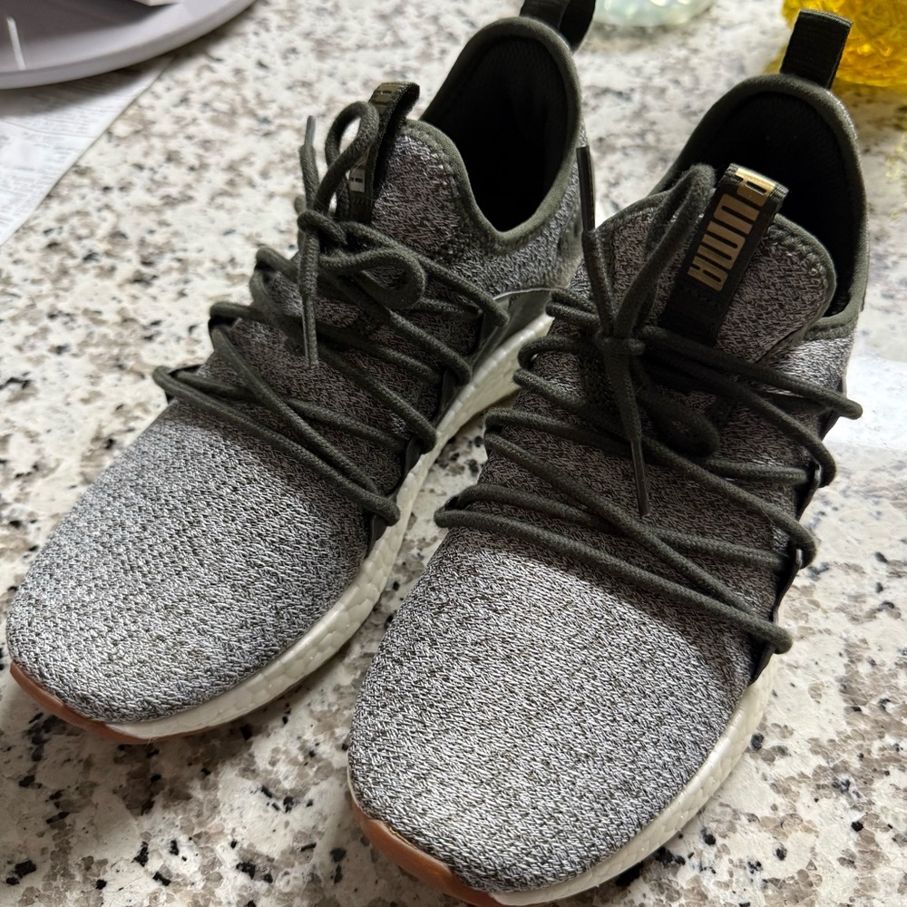 Puma Charcoal Knit Sneakers